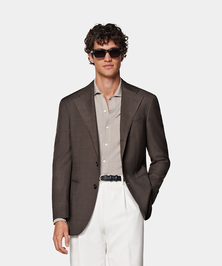 SUITSUPPLY Pure S130's Wool by E.Thomas, Italy Dark Brown Roma Blazer