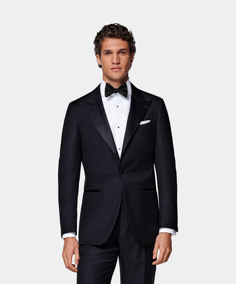 SUITSUPPLY All Season Pure S110's Wool by Vitale Barberis Canonico, Italy Navy Tailored Fit Havana Dinner Jacket