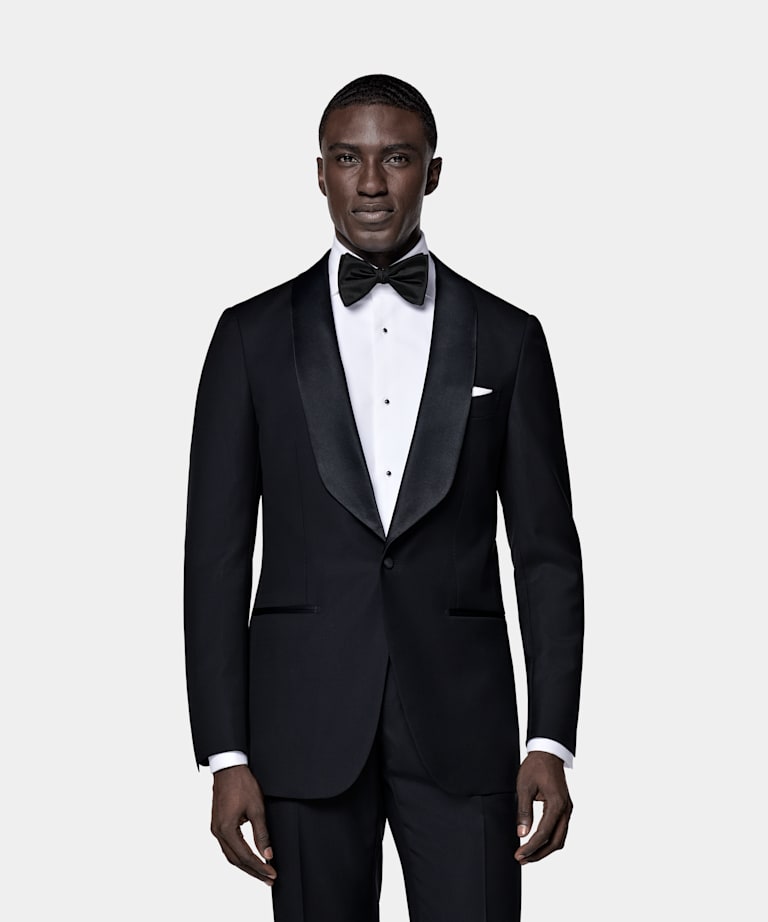 SUITSUPPLY All Season Pure S110's Wool by Vitale Barberis Canonico, Italy Navy Tailored Fit Havana Dinner Jacket