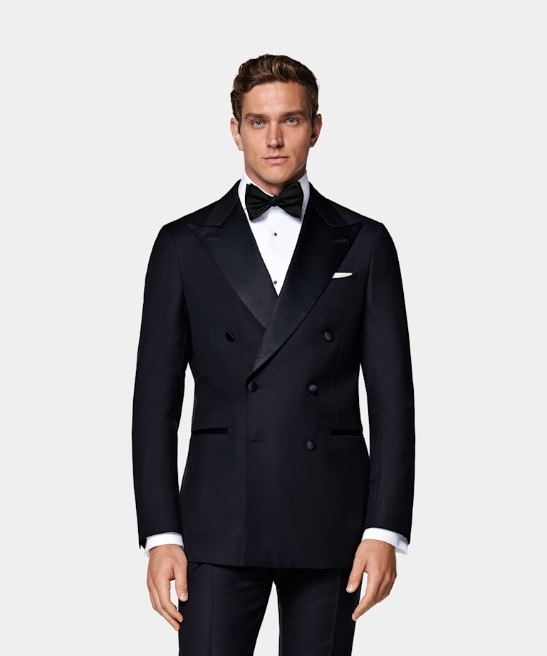 SUITSUPPLY All Season Pure S110's Wool by Vitale Barberis Canonico, Italy Navy Tailored Fit Havana Dinner Jacket