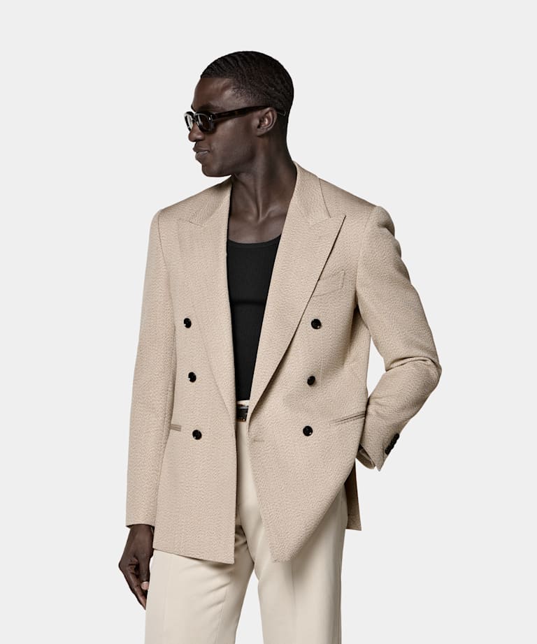 SUITSUPPLY Winter Pure Wool by Rogna, Italy Light Brown Relaxed Fit Roma Blazer