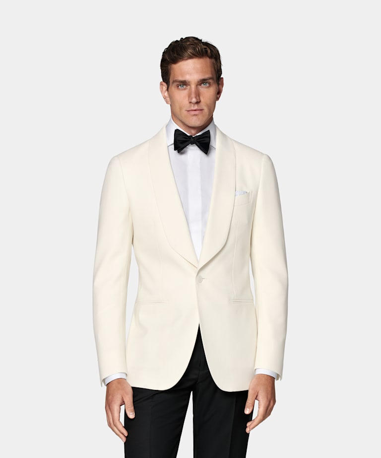 Off White Tailored Fit Havana Dinner Jacket in Pure Silk SUITSUPPLY SUITSUPPLY Canada