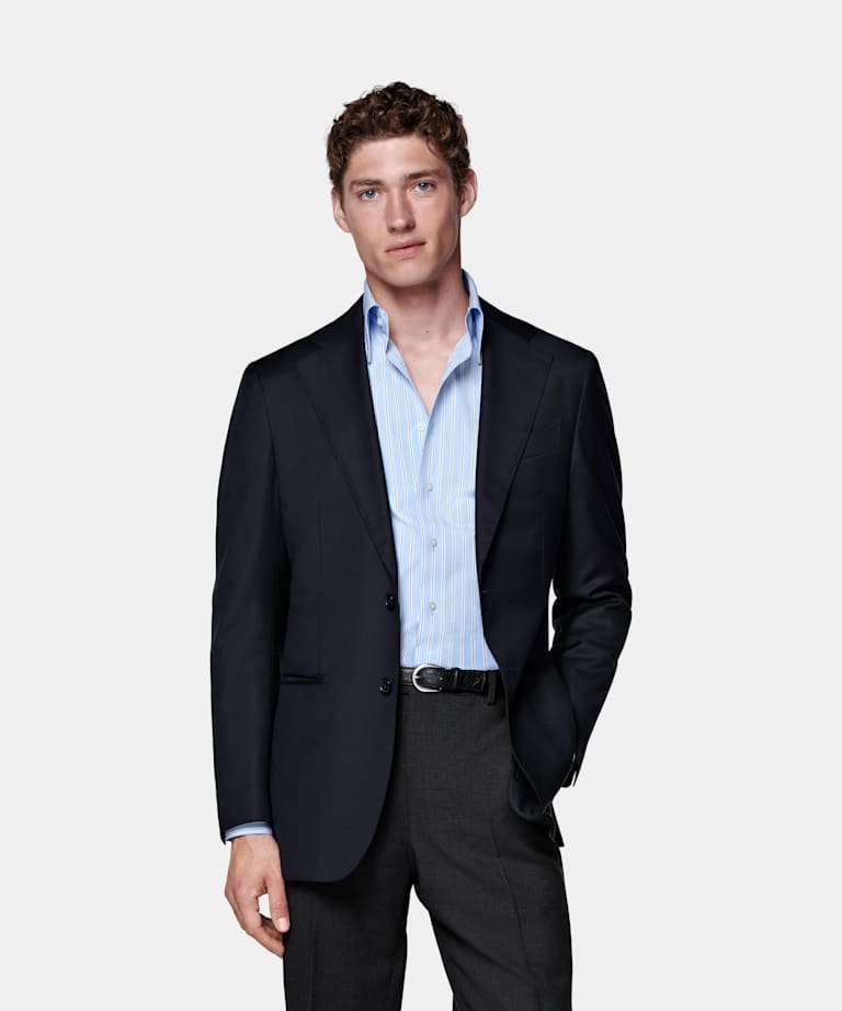 Navy Tailored Fit Havana Suit Jacket