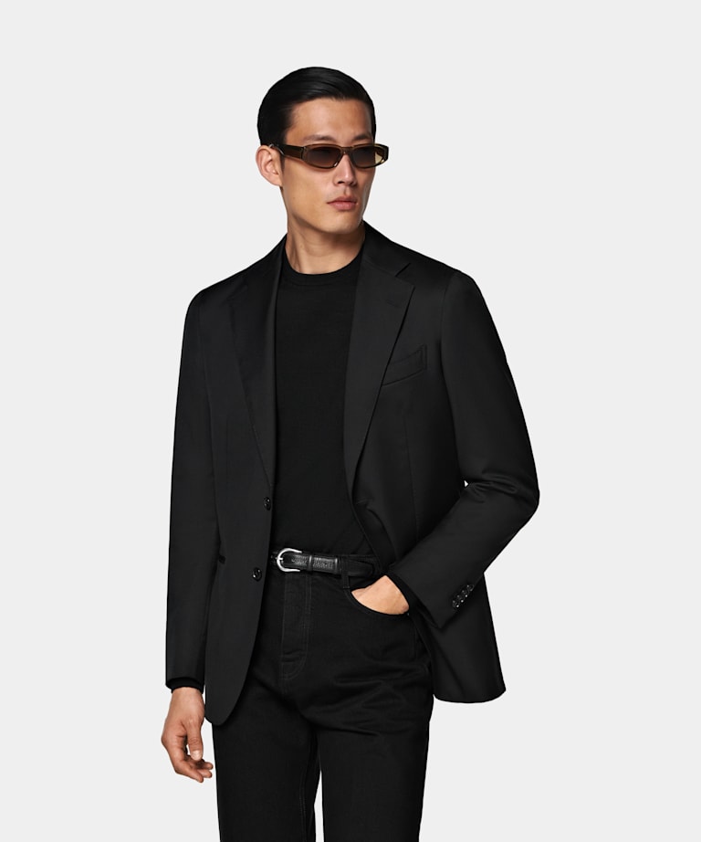 Black Tailored Fit Havana Suit Jacket