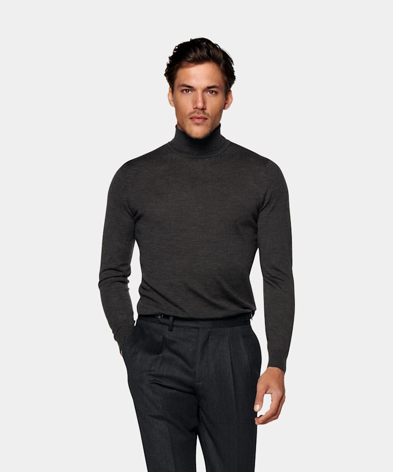 Polo neck t shirt with blazer online