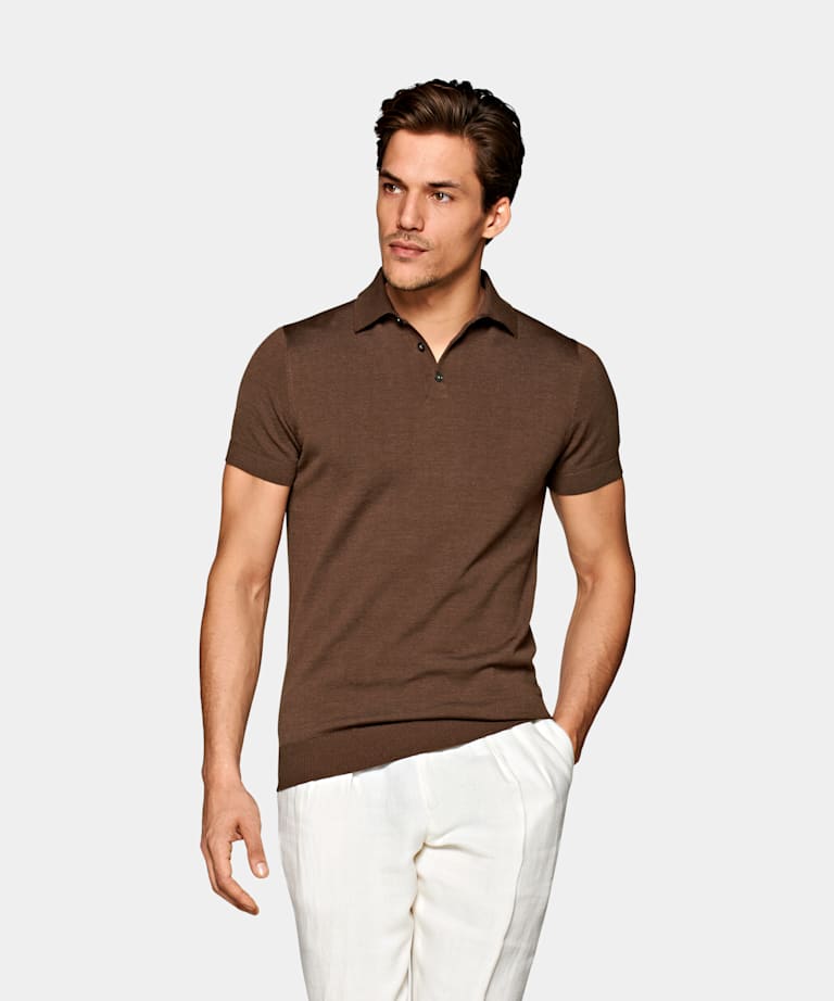 dark brown polo