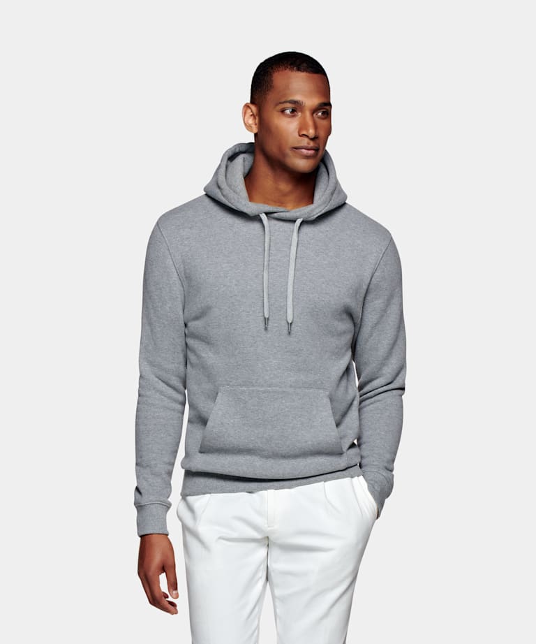 Dark Grey Hoodie | Pure Cashmere | Suitsupply Online Store