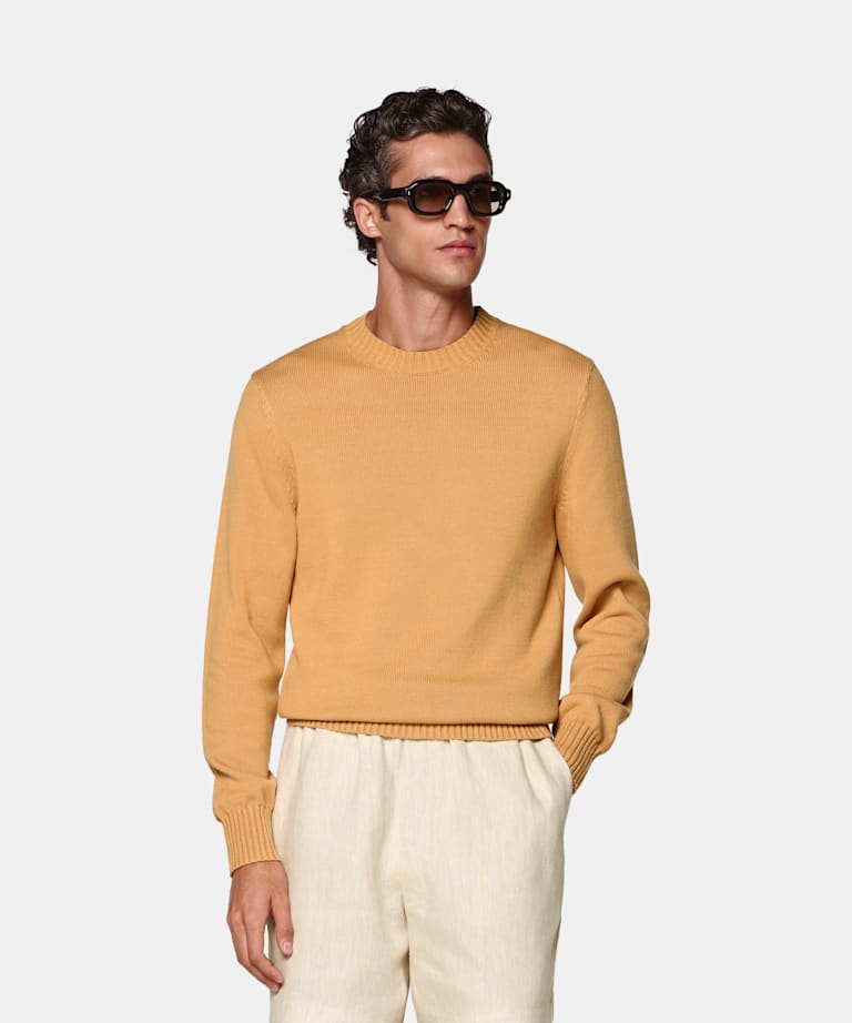 SUITSUPPLY Puro algod&oacute;n Cuello a la caja naranja