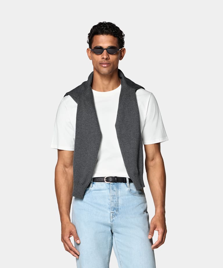 SUITSUPPLY Puur katoen Off-white T-shirt Met Ronde Hals