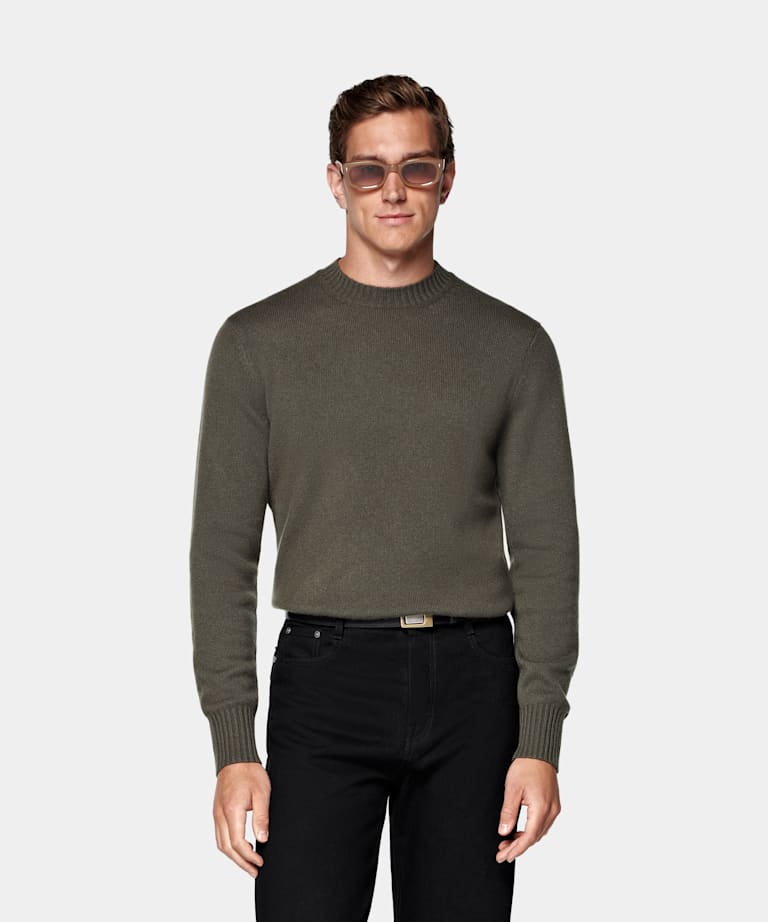 SUITSUPPLY Pure Cashmere Green Crewneck