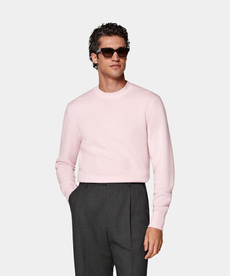 SUITSUPPLY Pure Cashmere Pink Crewneck
