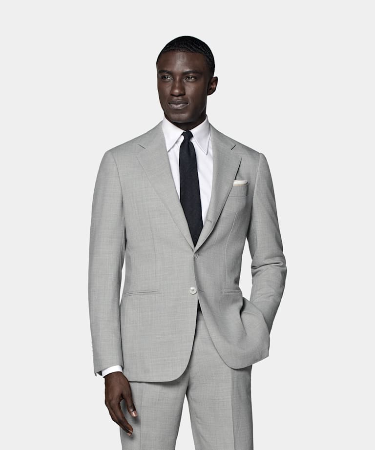 Light Grey Tailored Fit Havana Suit