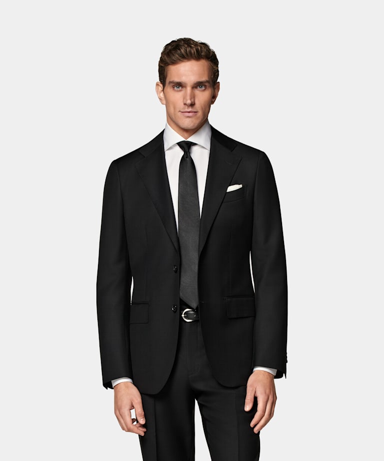 SUITSUPPLY Pure S110's Wool by Vitale Barberis Canonico, Italy Black Havana Suit