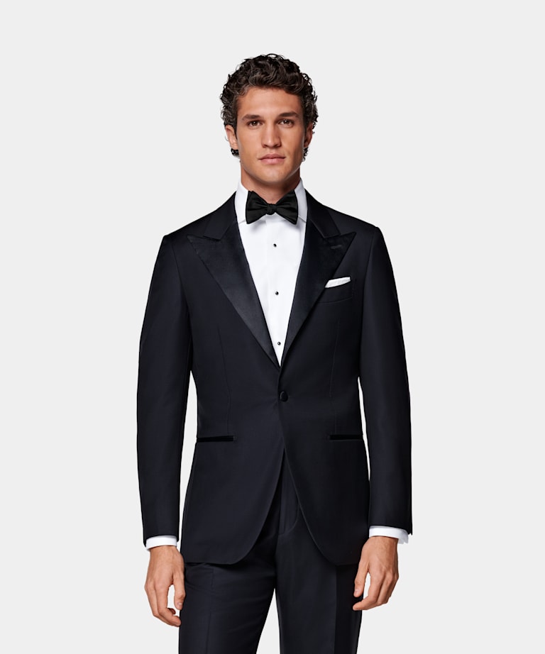 SUITSUPPLY All Season Pure S110's Wool by Vitale Barberis Canonico, Italy Navy Tailored Fit Havana Tuxedo