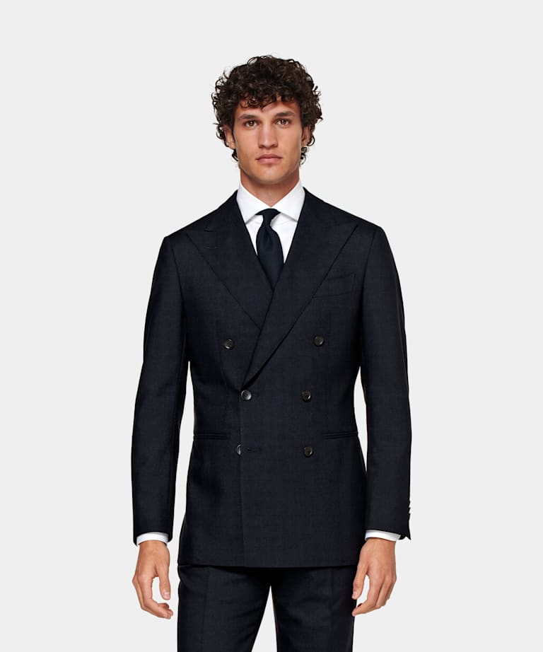 SUITSUPPLY Pure 4-Ply Traveller Wool by Rogna, Italy Navy Havana Suit