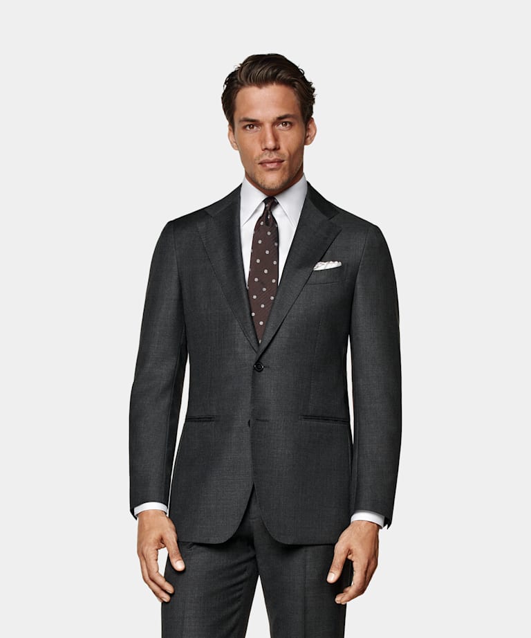 Dark Grey Tailored Fit Havana Suit