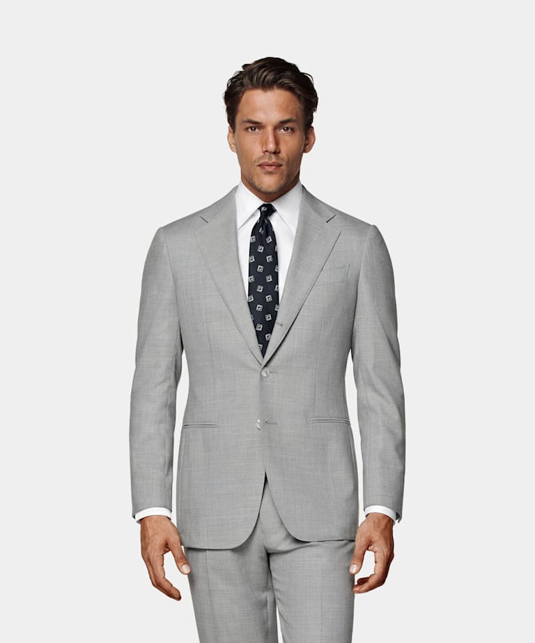 Light Grey Tailored Fit Havana Suit