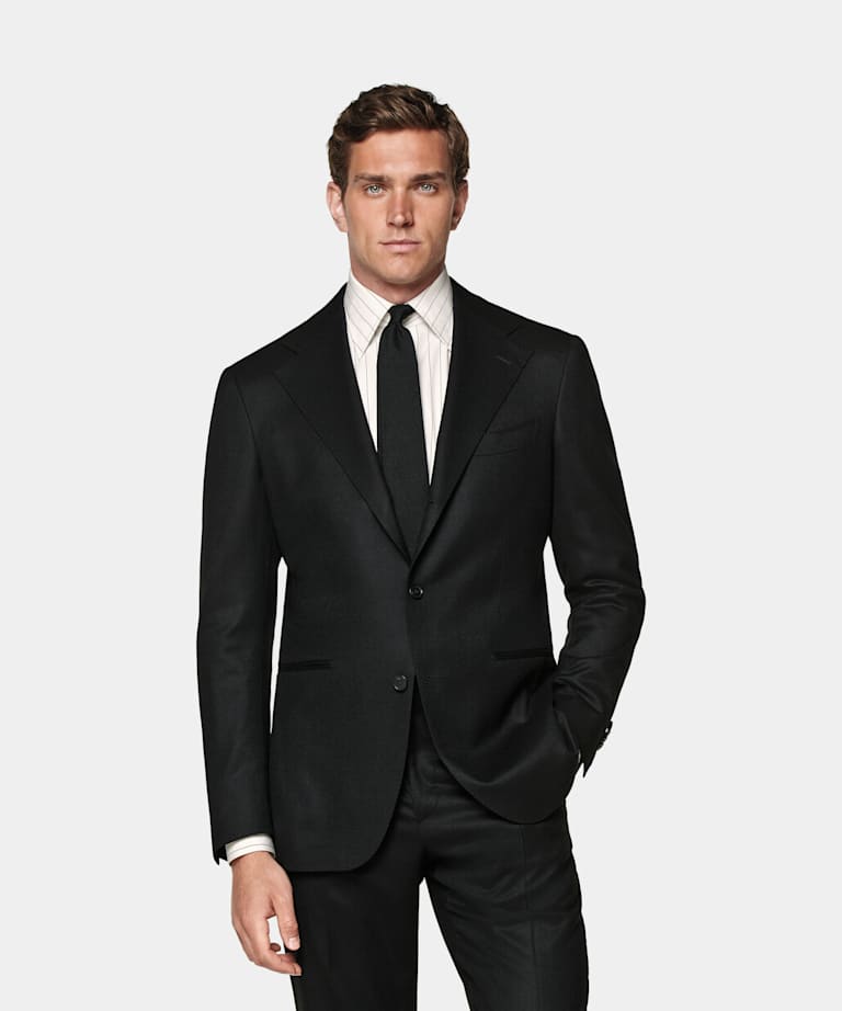 Black Relaxed Fit Roma Suit