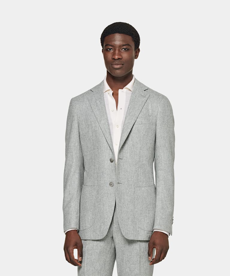  Light Grey Tailored Fit Havana Suit
