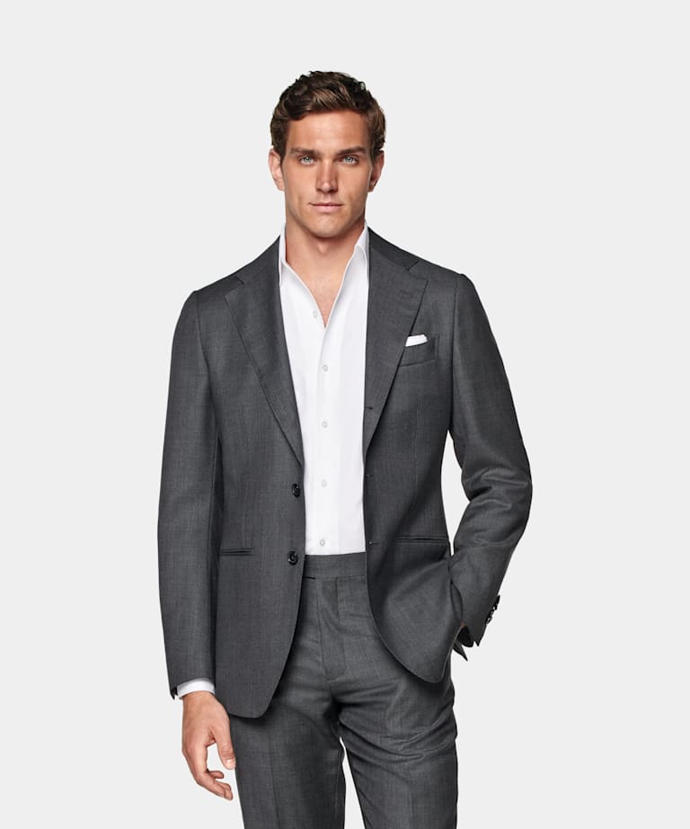  Dark Grey Tailored Fit Havana Suit