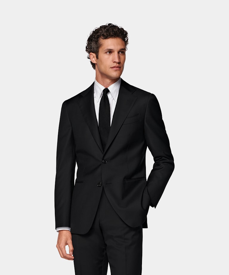 SUITSUPPLY All season Pure Schurwolle by Reda, Italien Havana Perennial Anzug schwarz Tailored Fit
