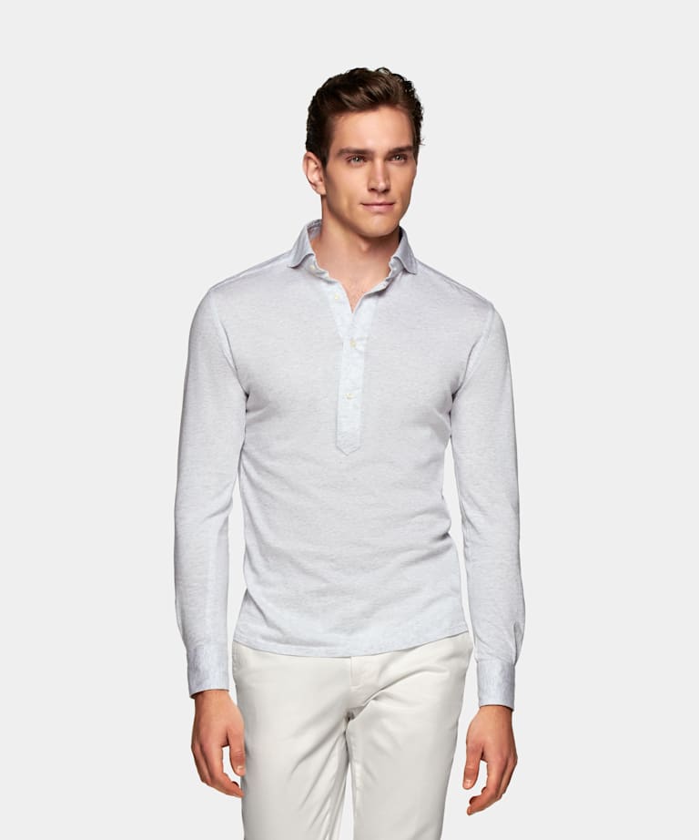 Light Grey Jersey Custom Made Shirt