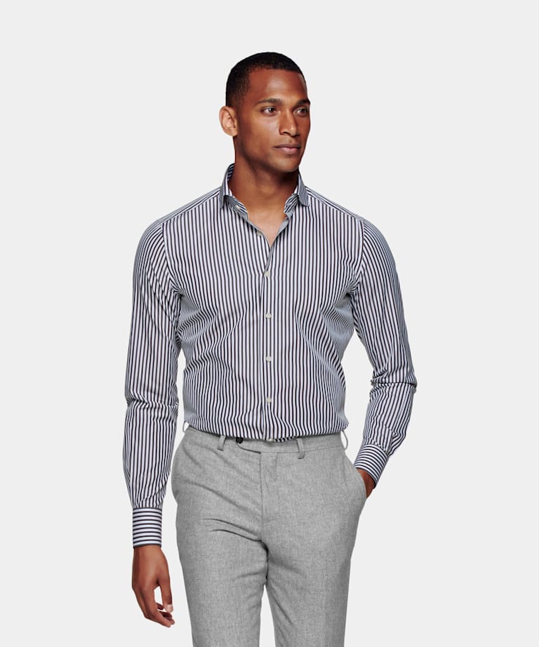Brown Houndstooth Extra Slim Fit Shirt 