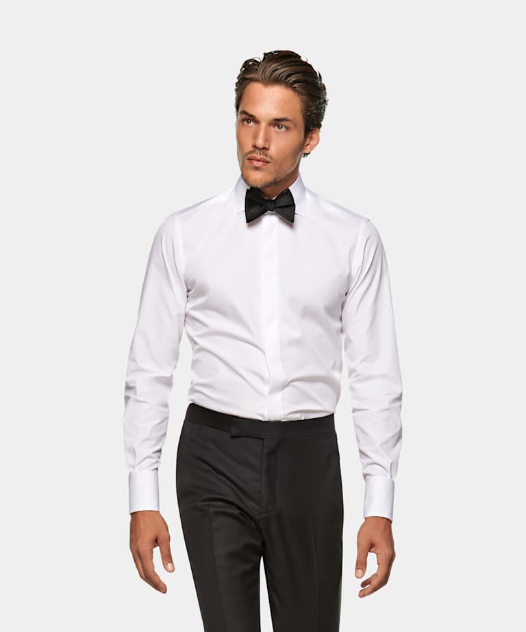 tuxedo shirt and tie