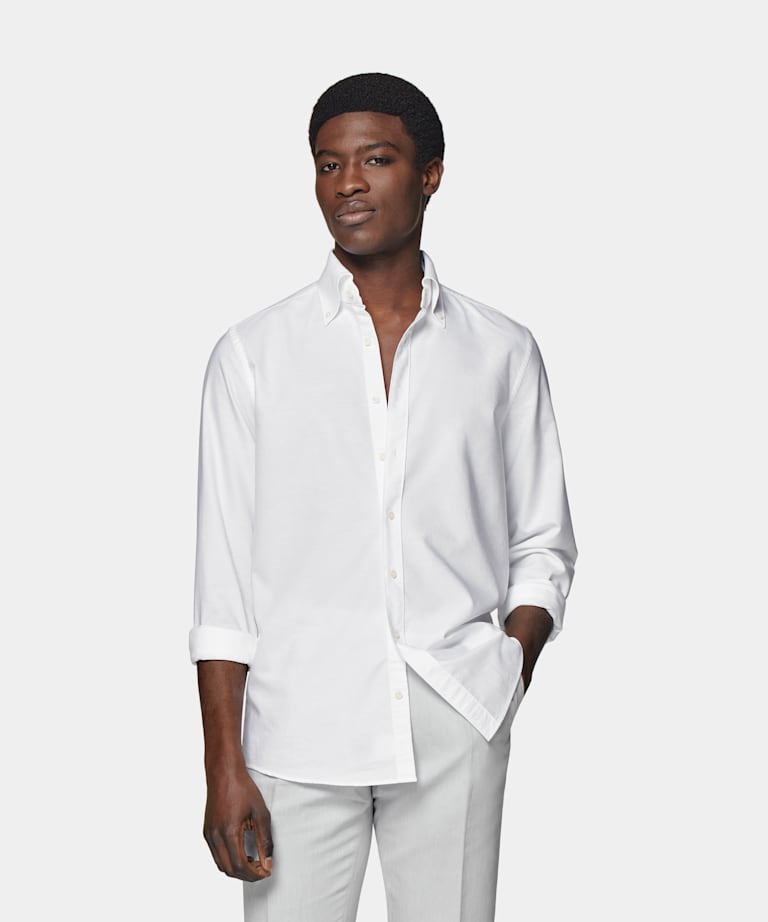 SUITSUPPLY Egyptian Cotton by Albini, Italy White Slim Fit Shirt