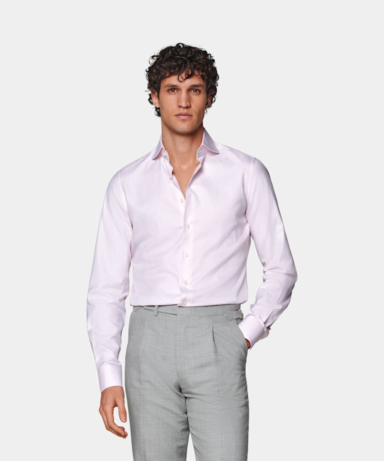 SUITSUPPLY Egyptian Cotton by Albini, Italy Pink Royal Oxford Slim Fit Shirt