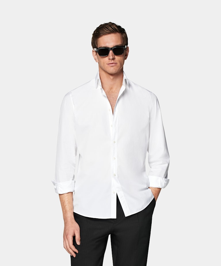 SUITSUPPLY Egyptian Cotton by Testa Spa, Italy White Slim Fit Shirt