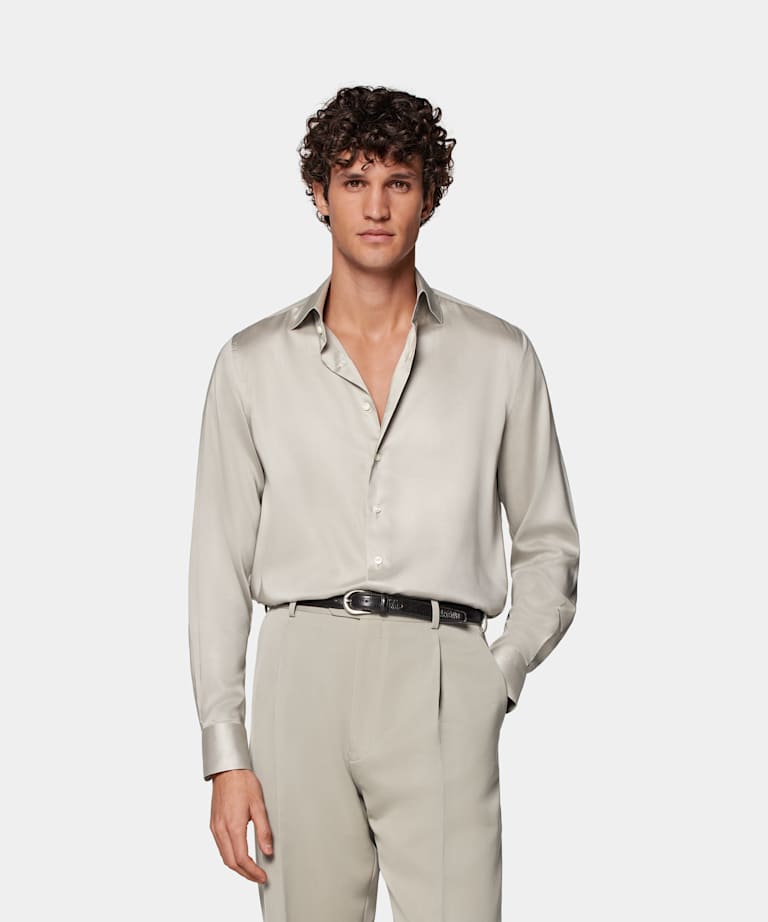 SUITSUPPLY Lyocell - Testa Spa, Italie Chemise coupe Slim vert clair