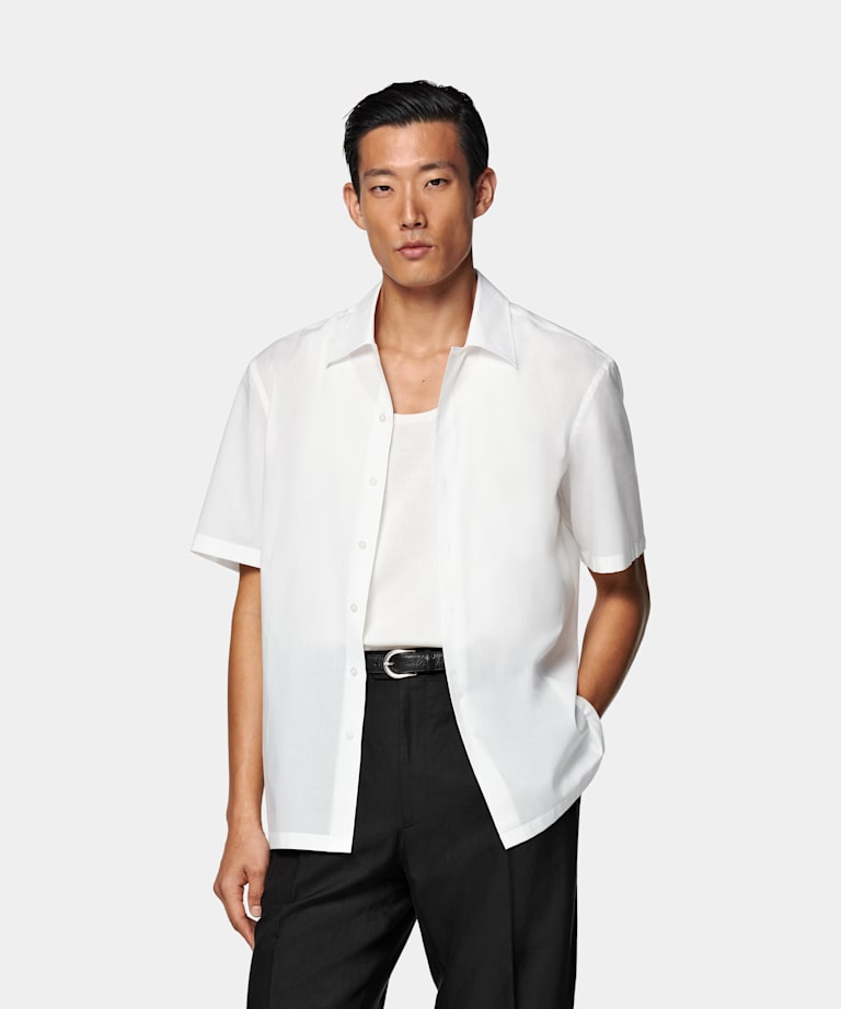 SUITSUPPLY Egyptian Cotton by Albini, Italy White Tailored Fit Shirt