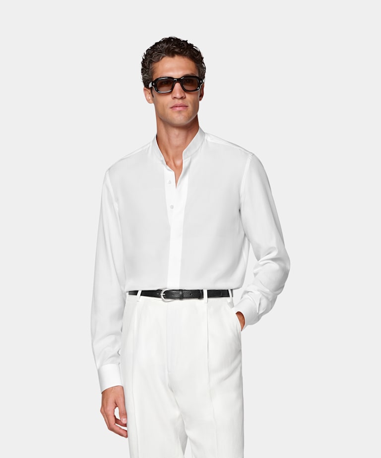 SUITSUPPLY Lyocell Silk von Albini, Italien Off-White Lyocell SIlk Shirt