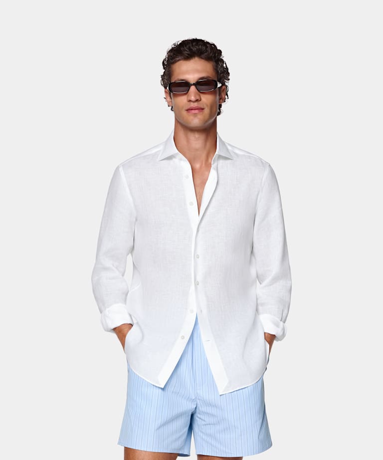 SUITSUPPLY Pure Linen by Baird McNutt, United Kingdom White Linen Shirt