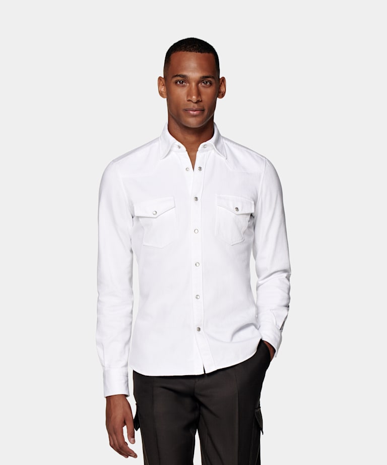 SUITSUPPLY Coton égyptien - Albini, Italie Chemise western blanche