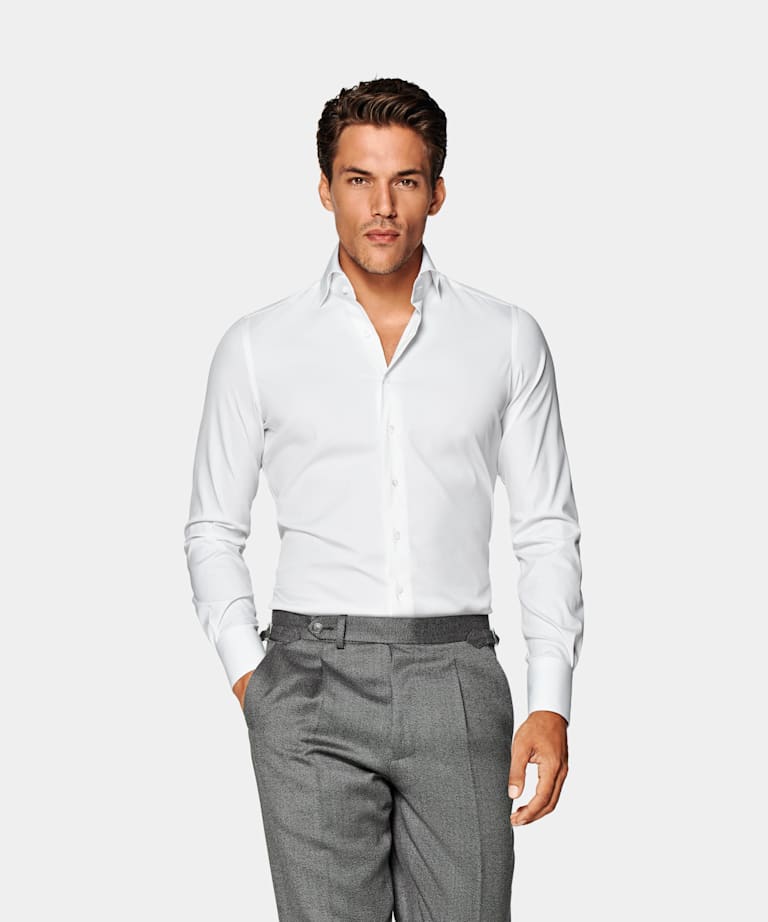 Zuinig doolhof Aktentas White Twill Extra Slim Fit Shirt in Linen Cotton | SUITSUPPLY US
