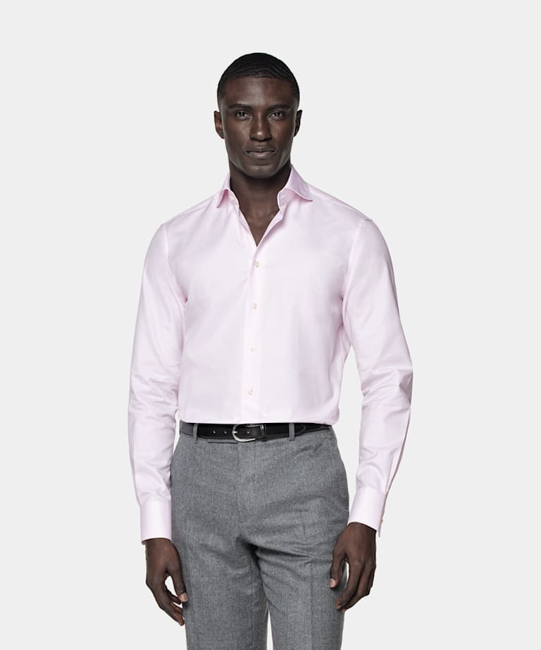 SUITSUPPLY Egyptian Cotton by Albini, Italy Pink Royal Oxford Tailored Fit Shirt