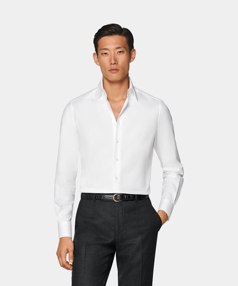 SUITSUPPLY Coton égyptien - Albini, Italie Chemise coupe Tailored à col classique large blanche