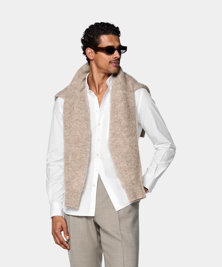 SUITSUPPLY Reine Baumwolle von Sidogras, Spanien Wei&szlig;es Baumwollhemd