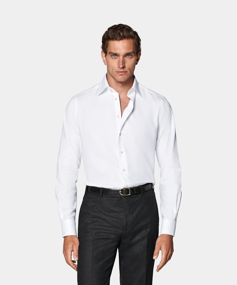 Chemise coupe ajustée en oxford royal blanche