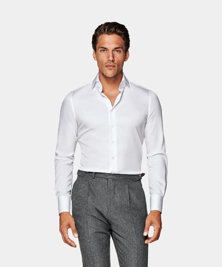 White Royal Oxford Slim Fit Shirt | Pure Cotton Traveller | SUITSUPPLY US