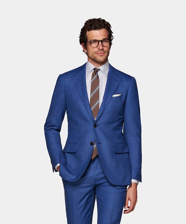 Mid Blue Lazio Suit | Pure Wool S150's Three Piece | Suitsupply Online ...