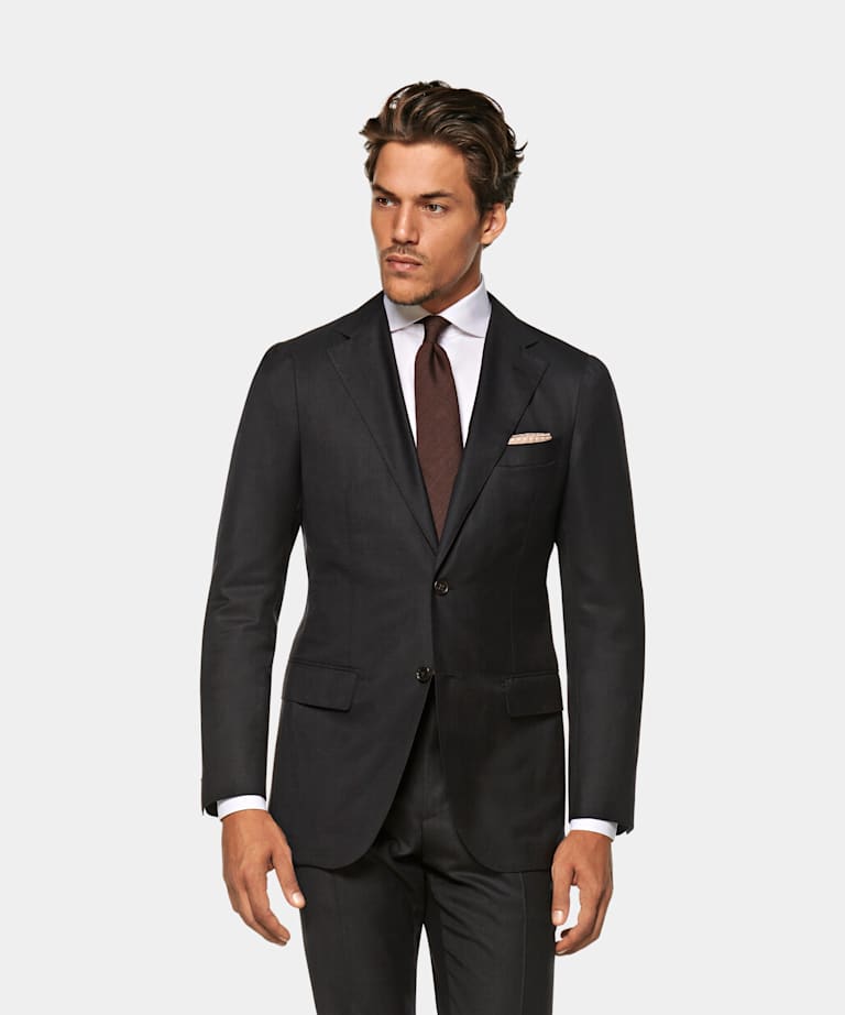 Dark Grey Havana Suit | Pure Wool Flannel Single Breasted | Suitsupply ...