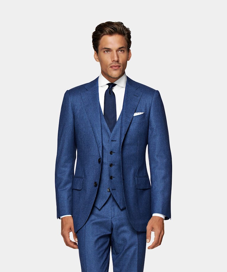 Navy Lazio Suit | Wool Silk Linen Three Piece | Suitsupply Online Store