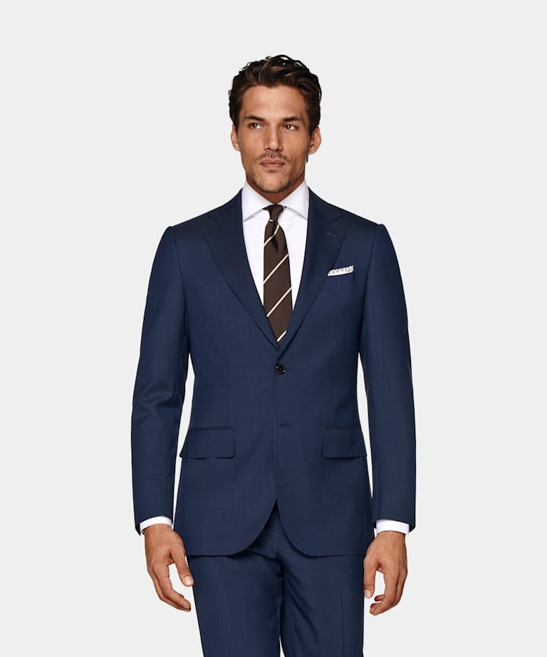 Mid Blue Three-Piece Lazio Suit in Pure Wool S110's | SUITSUPPLY US
