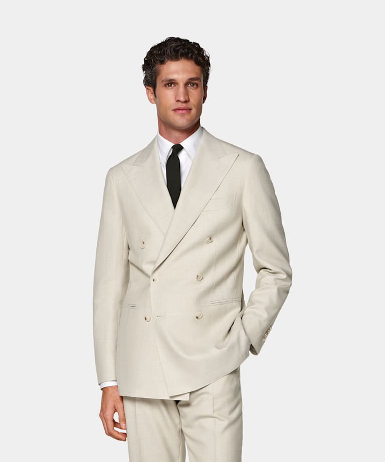 SUITSUPPLY Estate Lana, seta e lino - E.Thomas, Italia Abito Havana marrone chiaro tailored fit