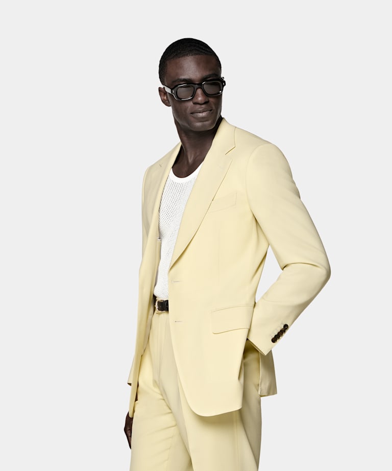 SUITSUPPLY &Eacute;t&eacute; Pure laine par Botto Giuseppe, Italie Costume Milano coupe Tailored jaune