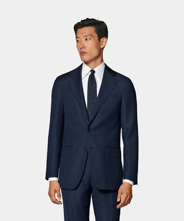 SUITSUPPLY All Season Pure S110's Wool by Reda, Italy Navy Perennial Tailored Fit Havana Suit