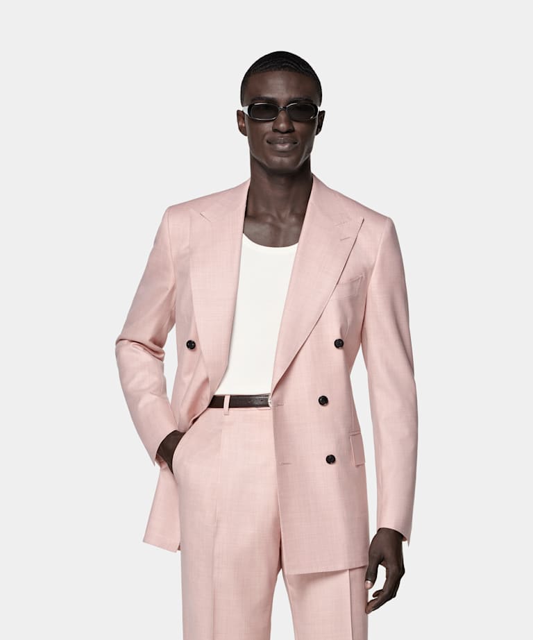 SUITSUPPLY All season Pure S130er Schurwolle by E.Thomas, Italien Pink Tailored Fit Milano Suit